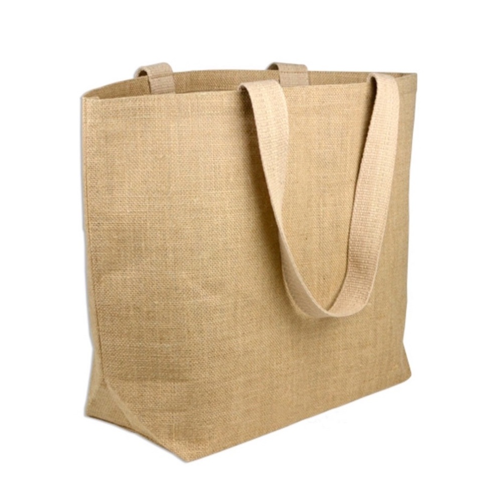 NWOT Burlap Tote Bag